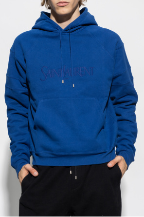 Saint Laurent Logo-embroidered hoodie