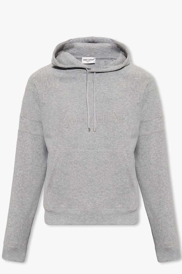 Cassandre cotton fleece hoodie in grey - Saint Laurent