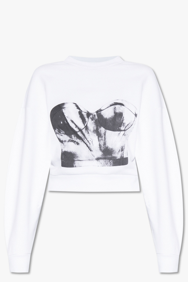 Alexander McQueen Cropped sweatshirt with print
