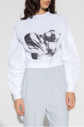 Alexander McQueen Cropped sweatshirt with print