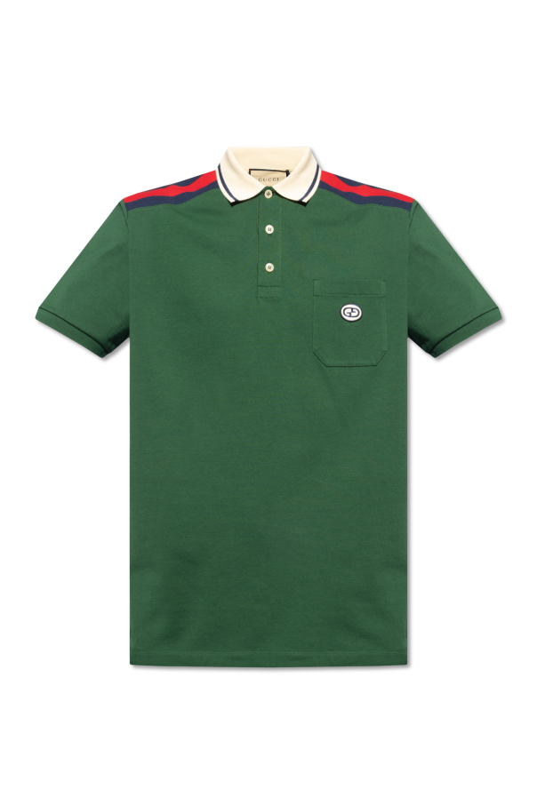 Gucci Patched polo serge shirt
