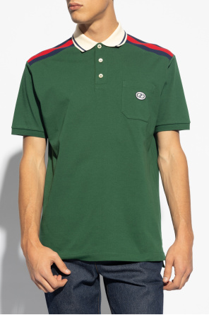 Gucci Patched polo serge shirt