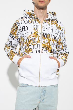 panelled knee-length cotton shirt White Patterned hoodie