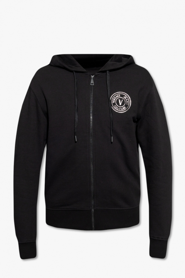 studded-logo cotton sweatshirt Black Logo hoodie