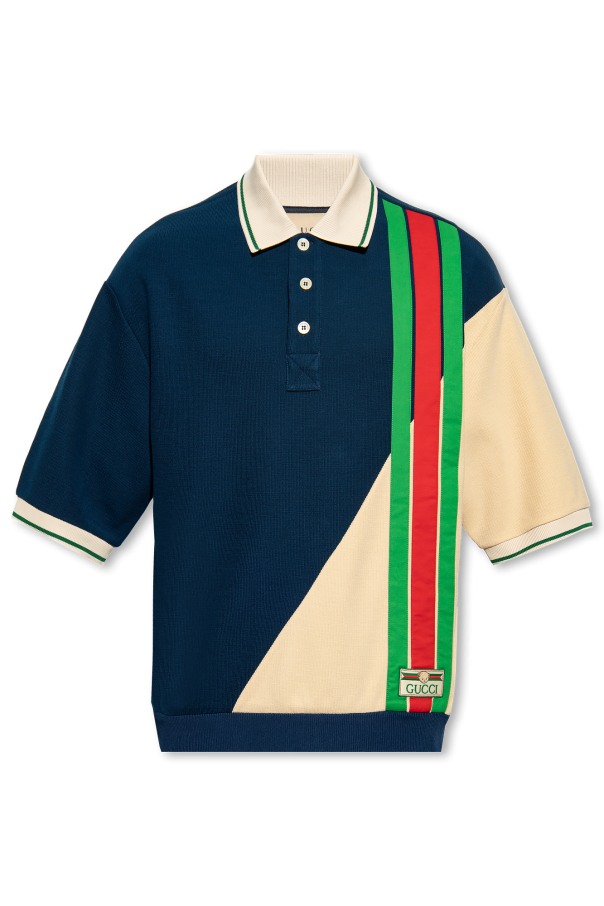 Navy blue Logo-patched polo shirt Gucci - Vitkac GB