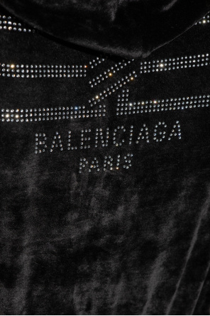 Balenciaga Welurowa bluza z kapturem