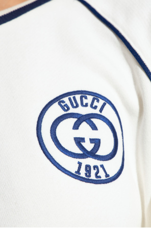 Gucci unghie gucci KIDS Gestreifter Body mit Logo Blau