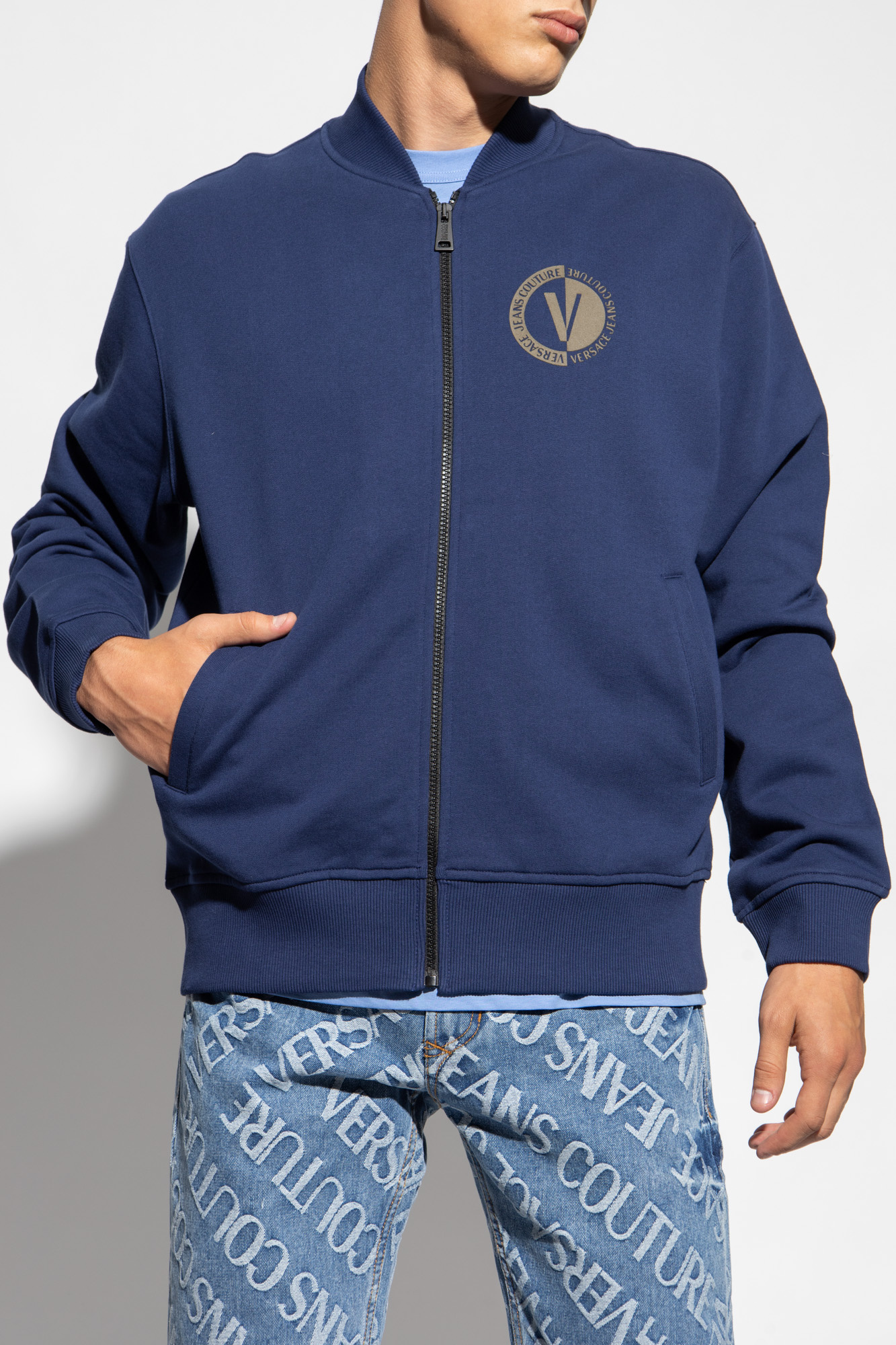 STOREEZ logo-print cotton sweatshirt Zip-up sweatshirt