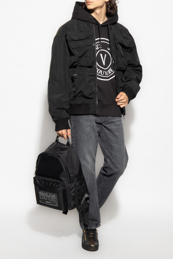 Versace Jeans Couture Baumwoll-T-Shirt mit Druck vorne und hinten