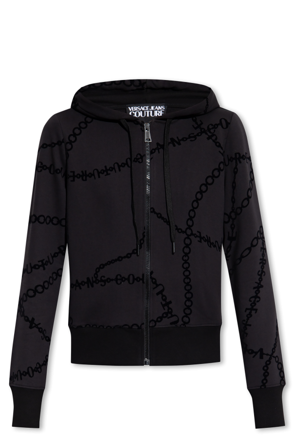 Zip-up hoodie od long-line hooded jacket