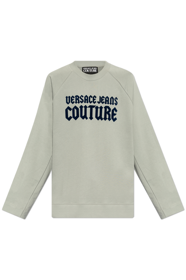 Versace Jeans Couture Bluza z logo o aksamitnym wykończeniu