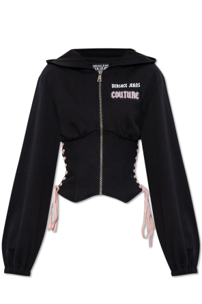 Sweatshirt with decorative side lacing