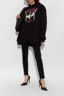Versace Jeans Couture BLACK Oversized sweatshirt with shimmering sequins