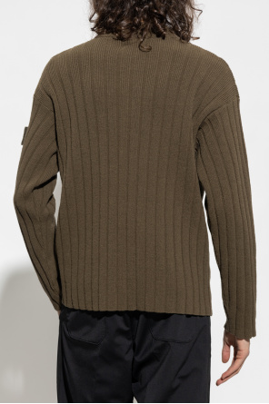 Stone Island Czarny sweater with standing collar