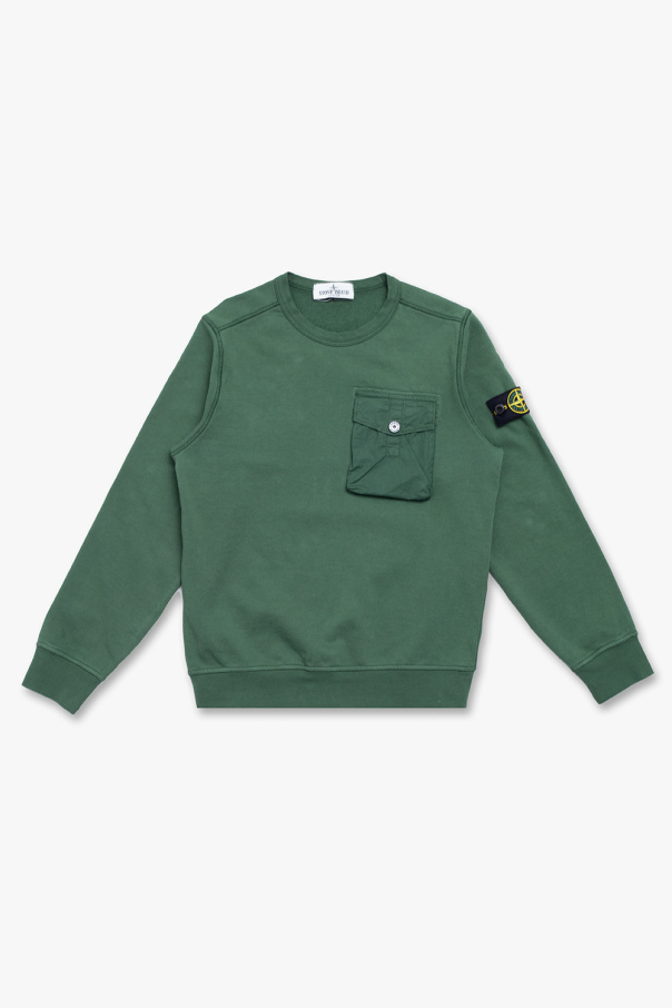 Stone Island Kids Raf Simons embroidered-Nike hooded shirt