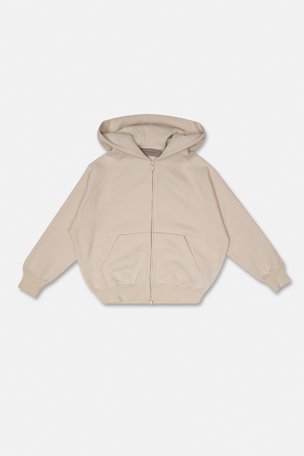 Fear of God Essentials Kids Logo Zip Hoodie in Egg Shell, Size S | End Clothing