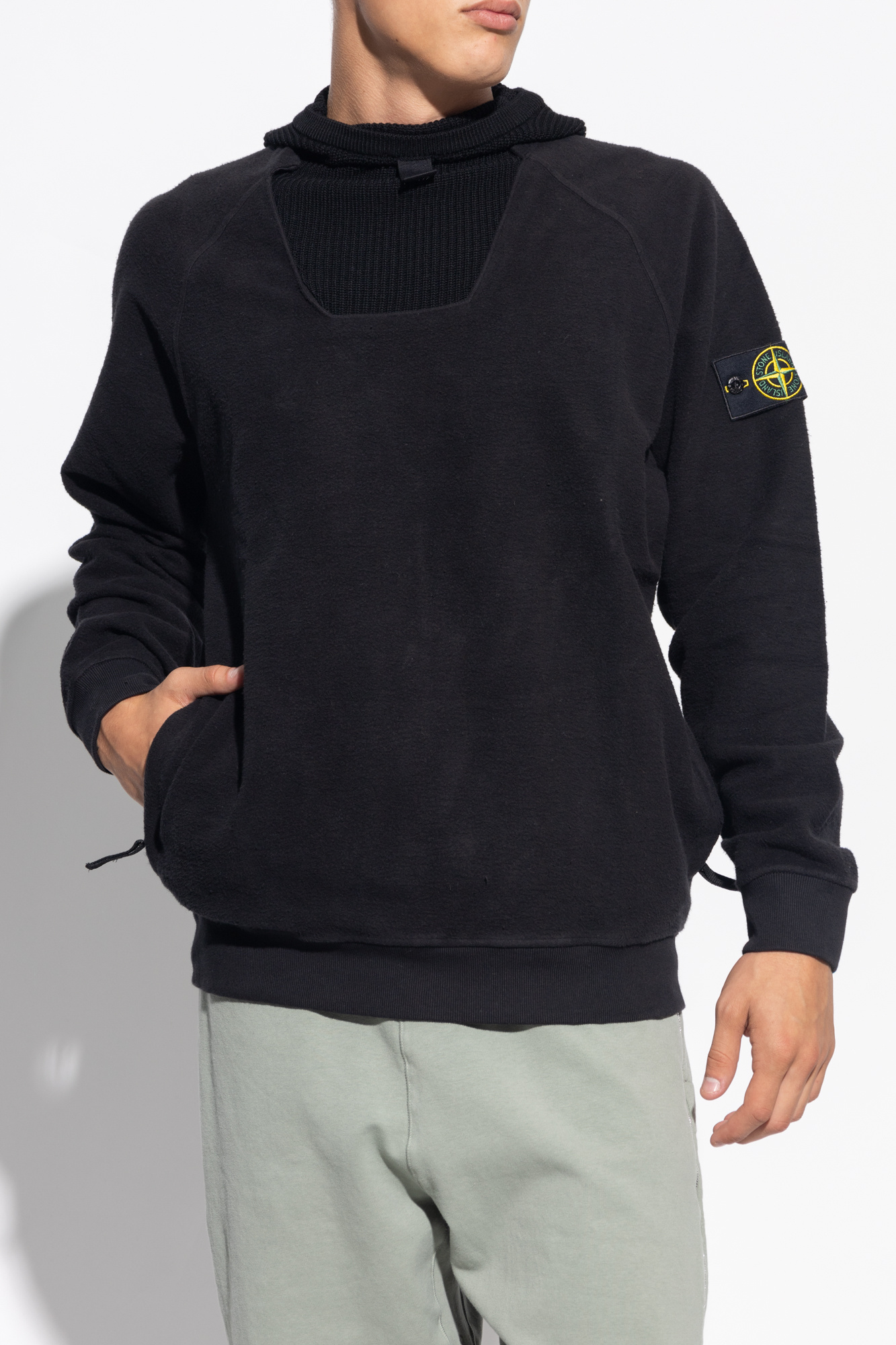 Stone Island Fleece sweatshirt with balaclava