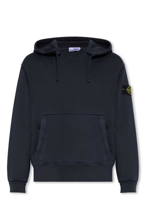Stone Island comme hoodie with logo patch