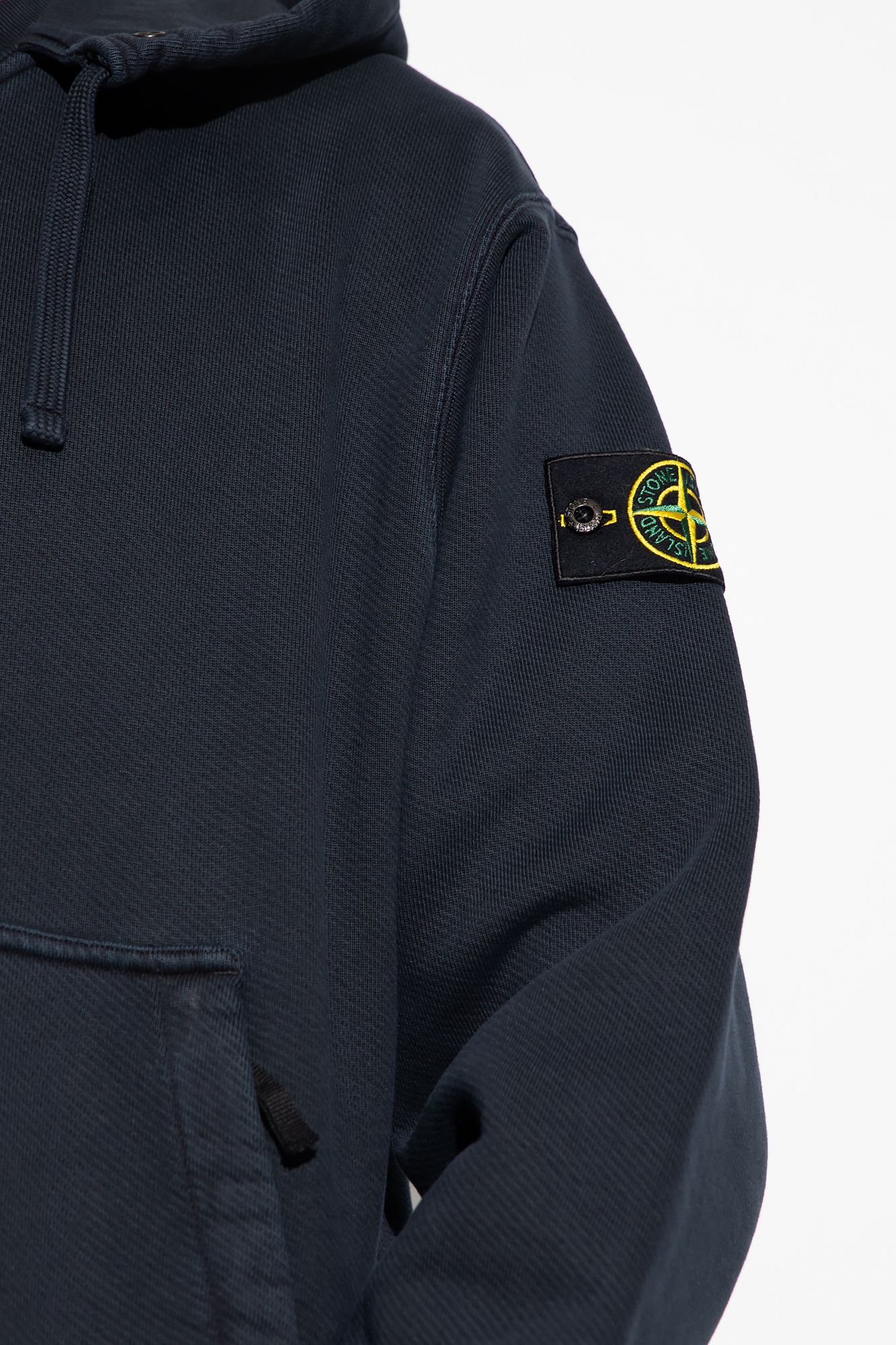 Stone Island comme hoodie with logo patch