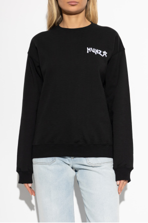 Hunza G Sudadera con logo bordado