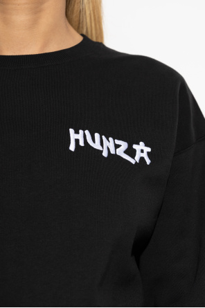 Hunza G Sudadera con logo bordado