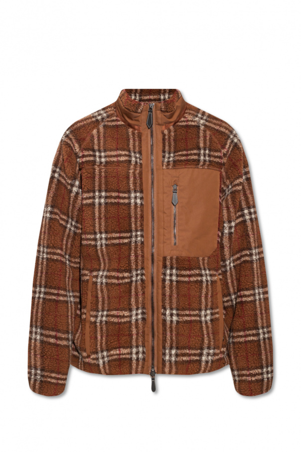 burberry sunglasses Fleece jacket with ‘Vintage’ check