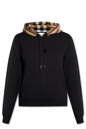 Burberry logo-embroidered hoodie Black