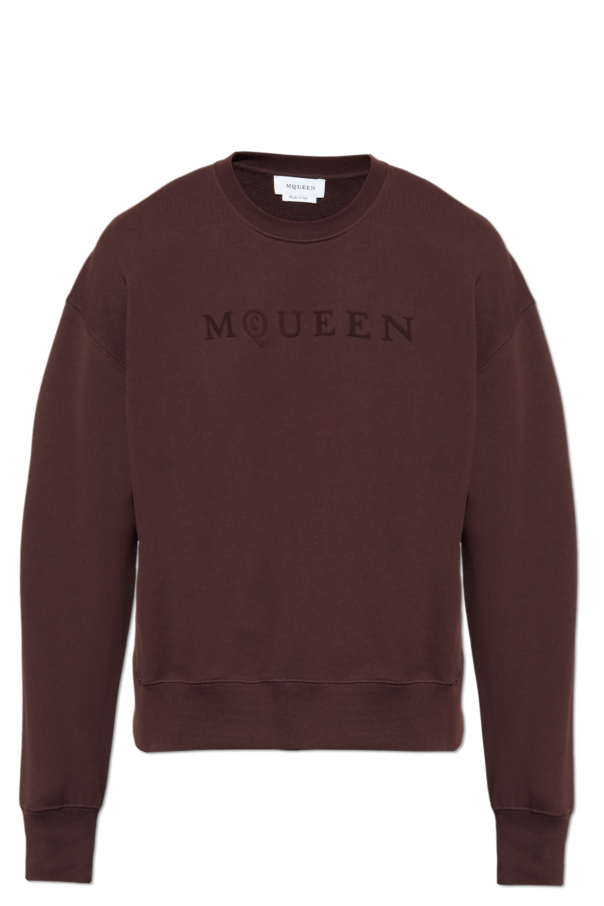 Sweatshirt with a logo and velvet finish, zdjęcie 1 Sweatshirt with a logo and velvet finish od Alexander McQueen