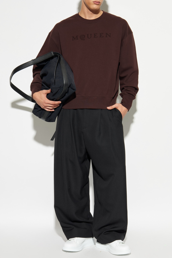 Alexander McQueen Sweatshirt with a logo and a velvety finish