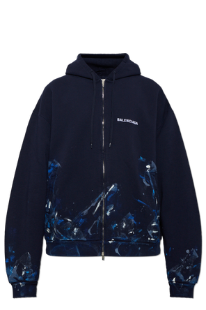 Balenciaga Embroidered-Logo Zip-Up Sweatshirt