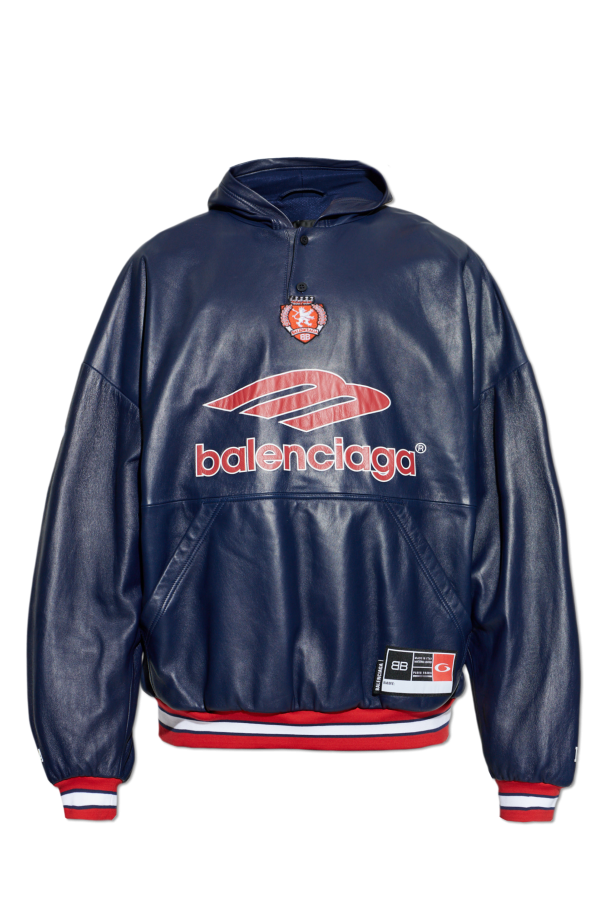 Leather hoodie od Balenciaga