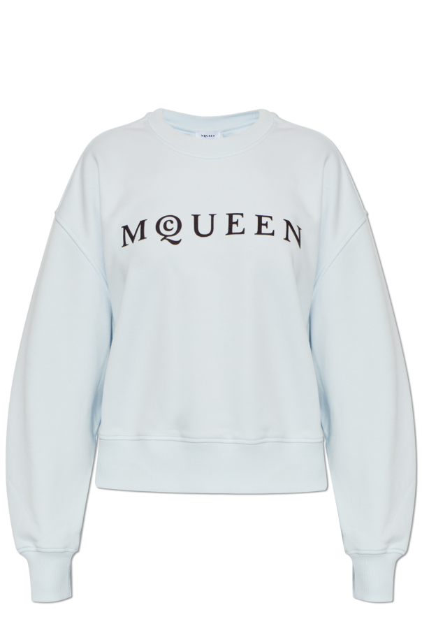 Sweatshirt with a logo and a velvety finish od Alexander McQueen