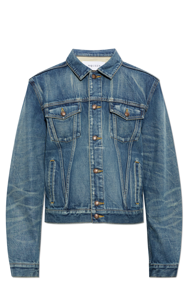 Denim jacket with 'vintage' effect od Alexander McQueen