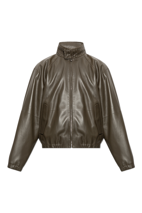 Leather jacket with stand-up collar od Bottega Veneta