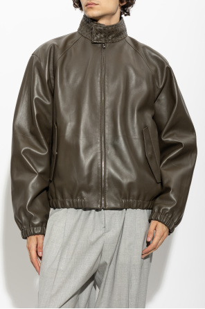 Bottega Veneta Chaqueta de cuero con cuello mao