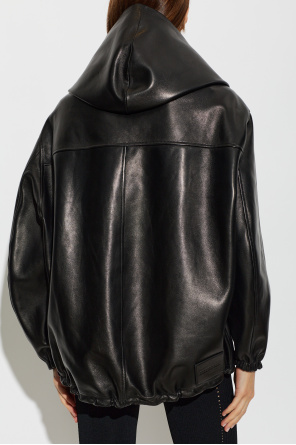 Balenciaga Kožená bunda s kapucňou