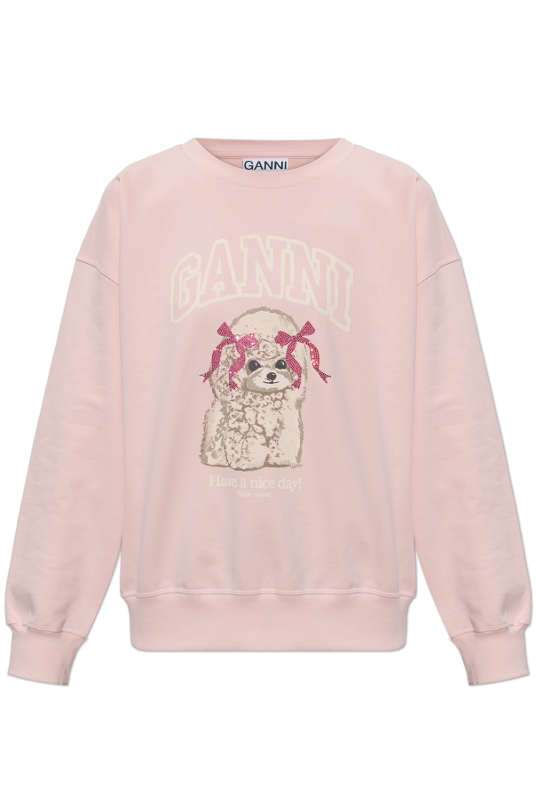 Sweatshirt with print and shimmering sequins od Ganni