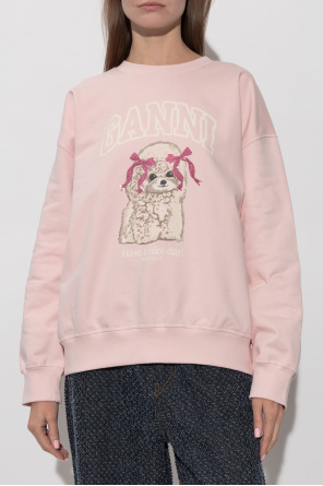 Ganni Sweatshirt with print and shimmering sequins