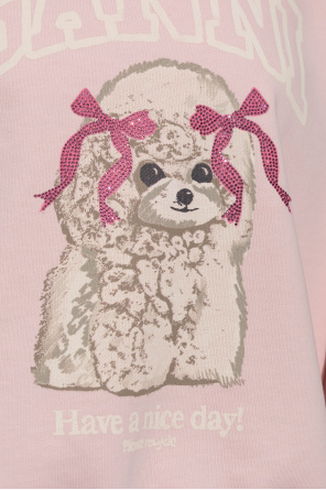 Ganni Sweatshirt with print and shimmering sequins
