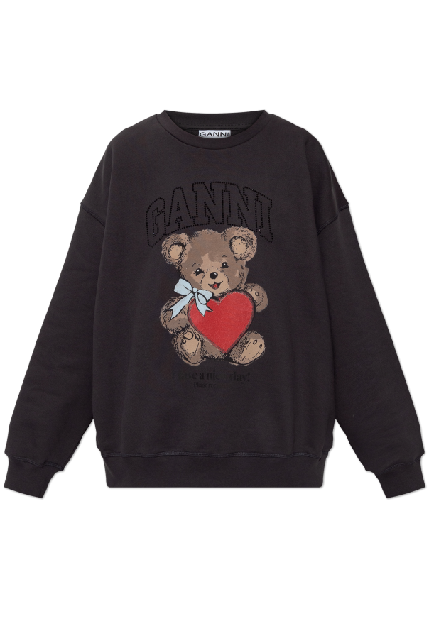 Sweatshirt with print and shimmering sequins od Ganni