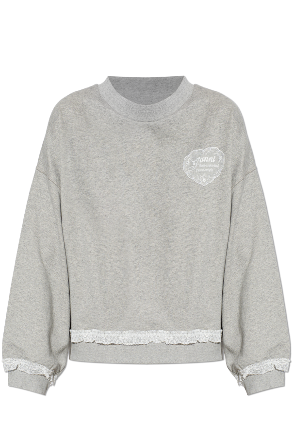 Sweatshirt with lace insert od Ganni