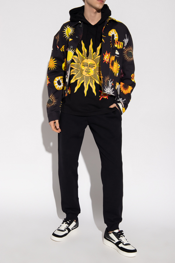 Moschino Printed pliss hoodie