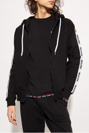 Moschino TEEN embossed-logo cotton hoodie