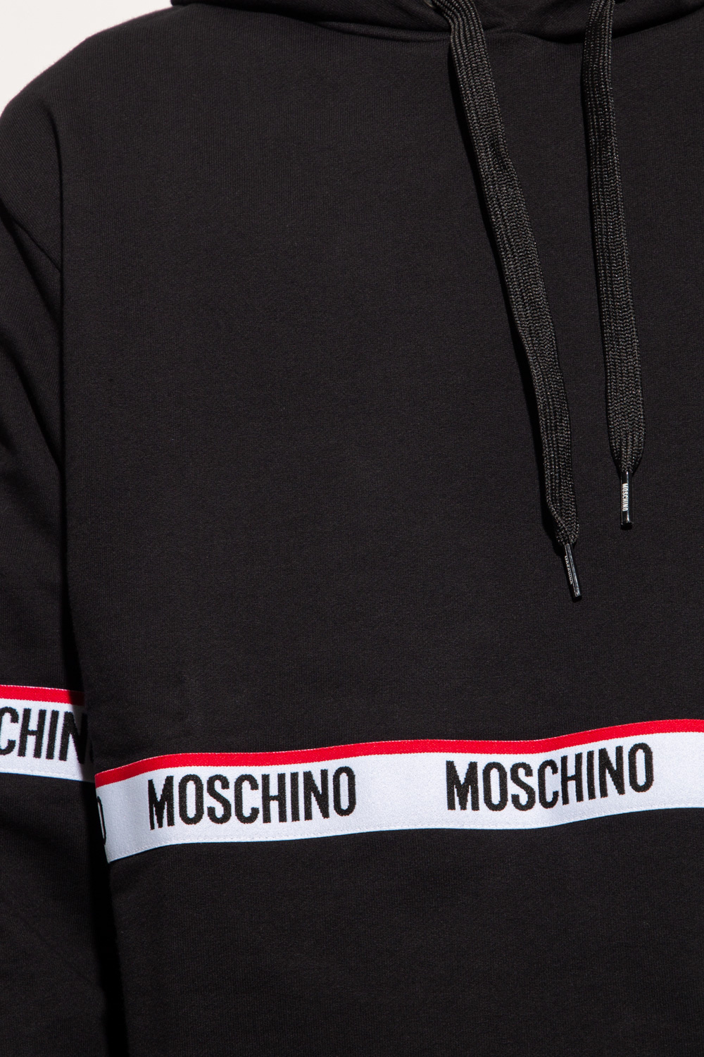 Moschino logo print hooded dress - Black