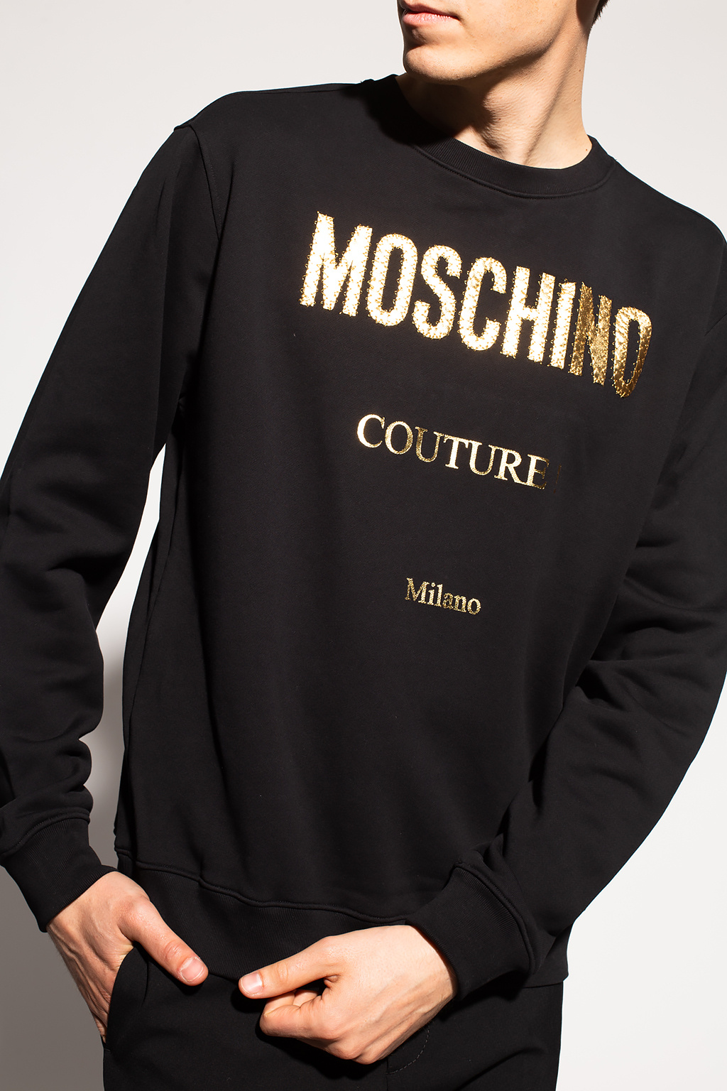 Moschino Big Swoosh print hoodie