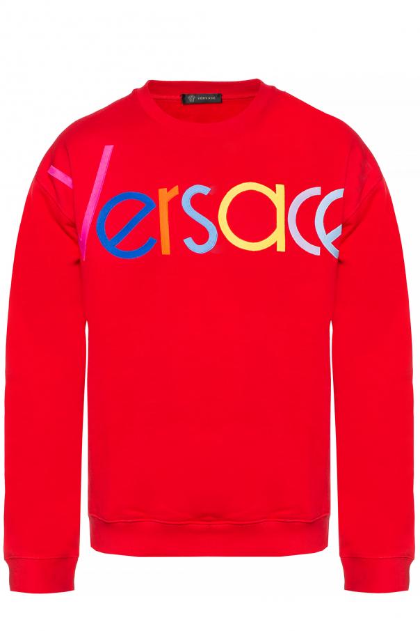 versace logo embroidered sweatshirt