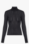 Alaïa Ribbed top with standing collar