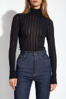 Alaïa Ribbed top with standing collar
