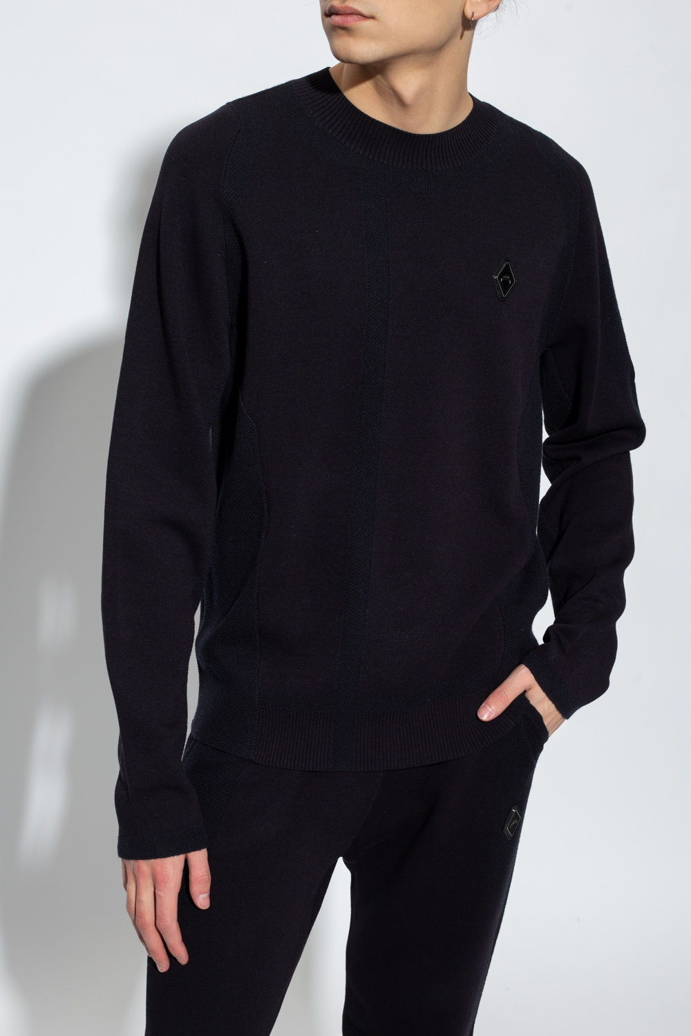 A-COLD-WALL* sweater shoulder with logo