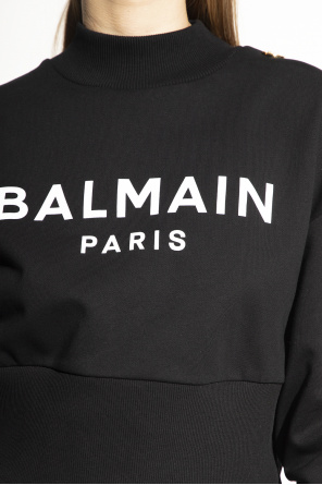 Balmain Balmain logo flocked T-shirt